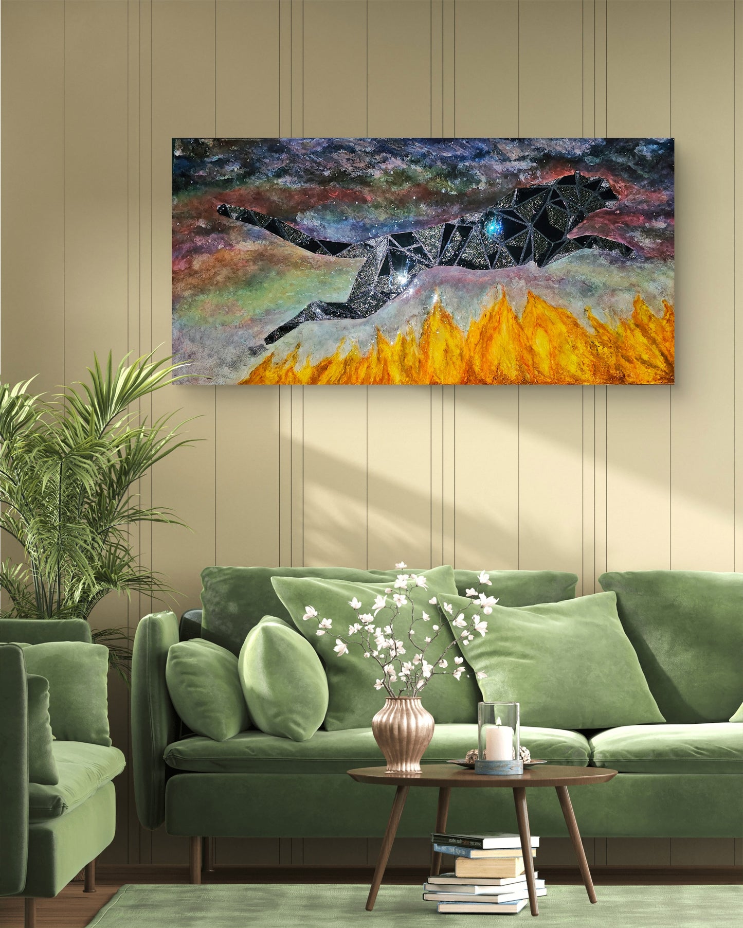 Exclusive sparkling artwork "Running from the storm" painting