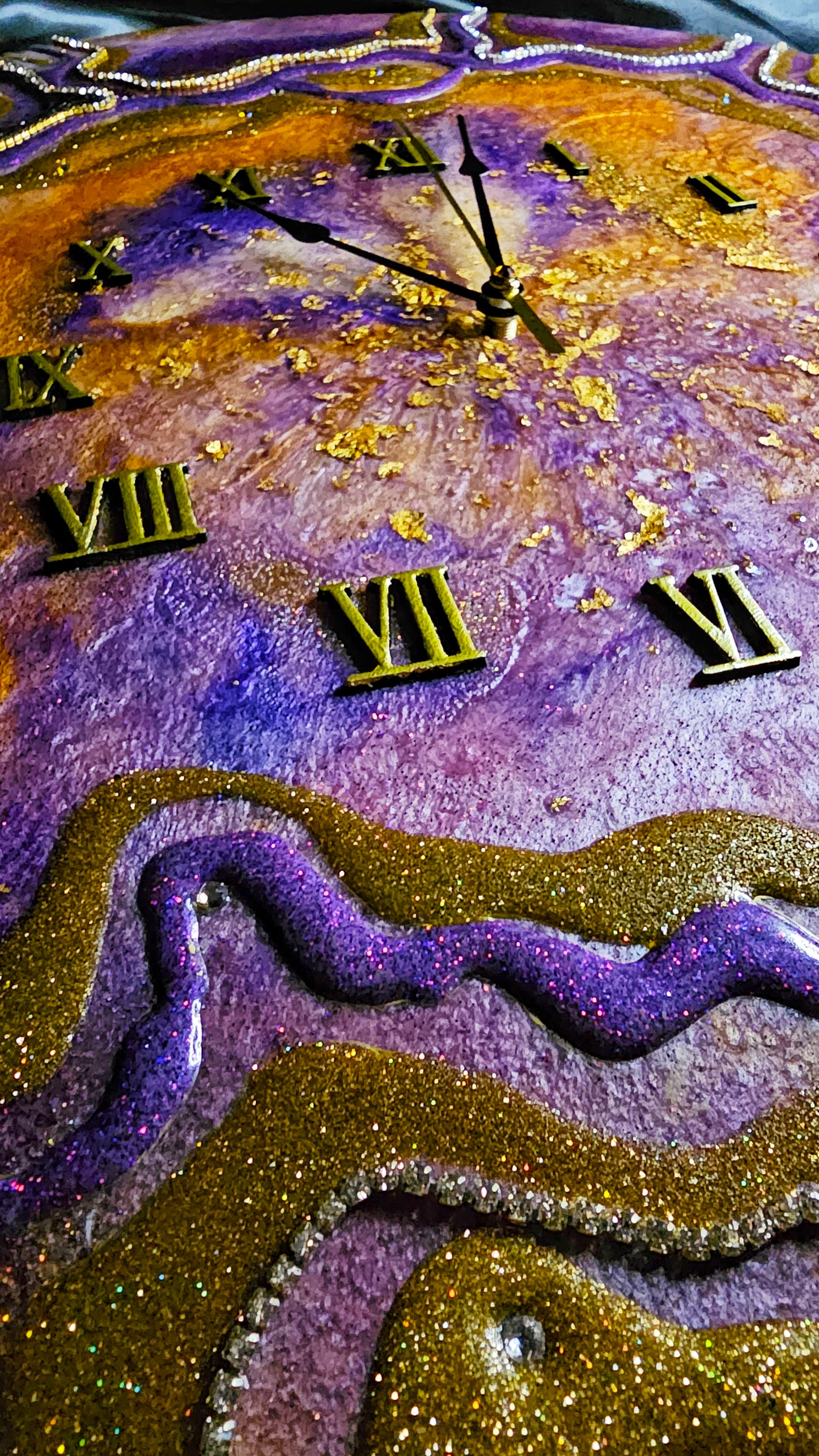 Purple luxury exclusive wall clock