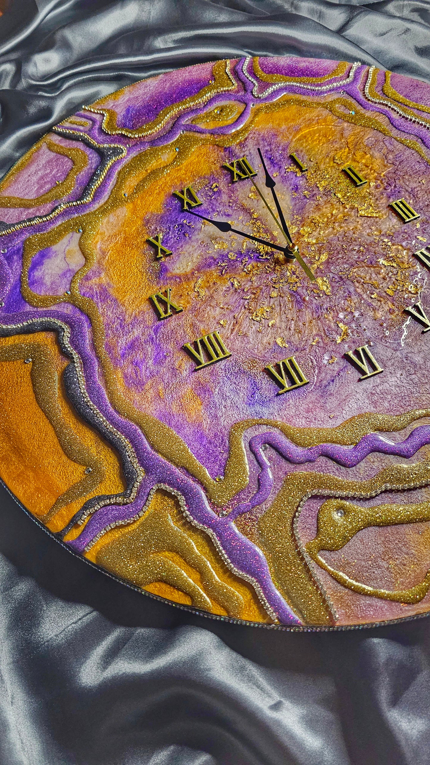 Purple luxury exclusive wall clock