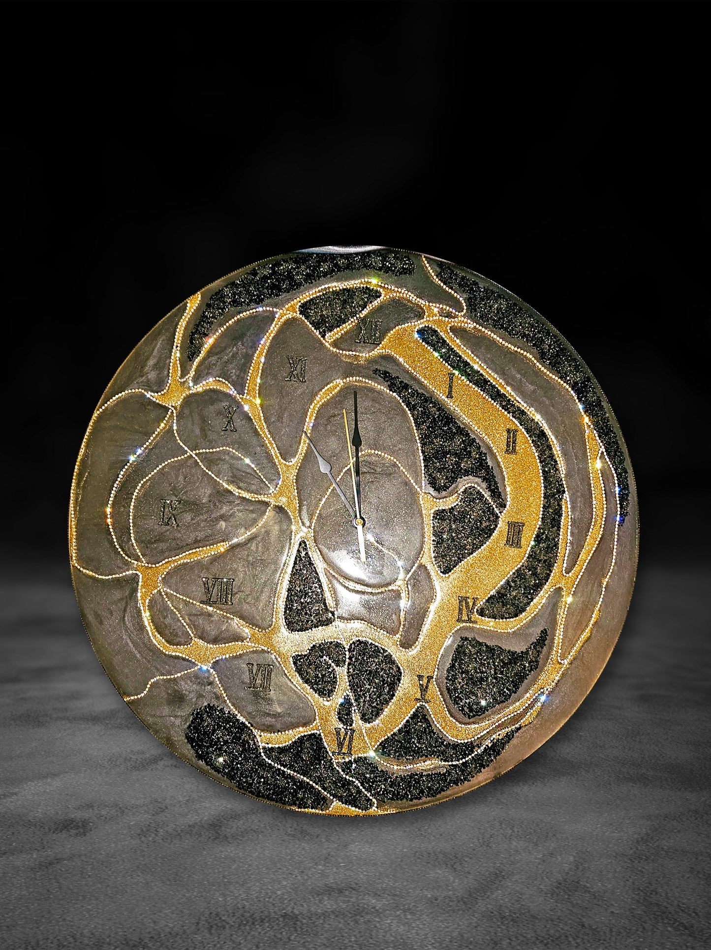 Sparkling wall clock, luxury exclusive home decor