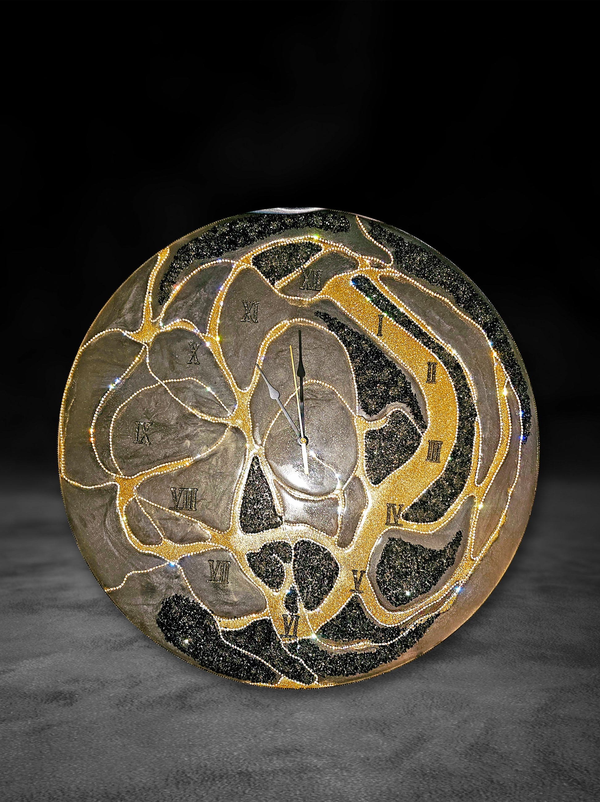 Sparkling wall clock, luxury exclusive home decor