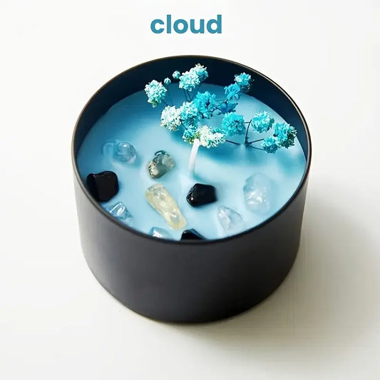 Scented crystal candles, natural soy wax,