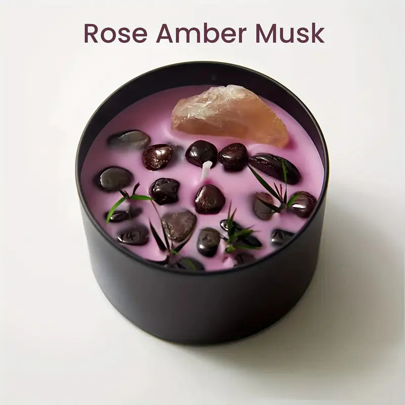 Scented crystal candles, natural soy wax,