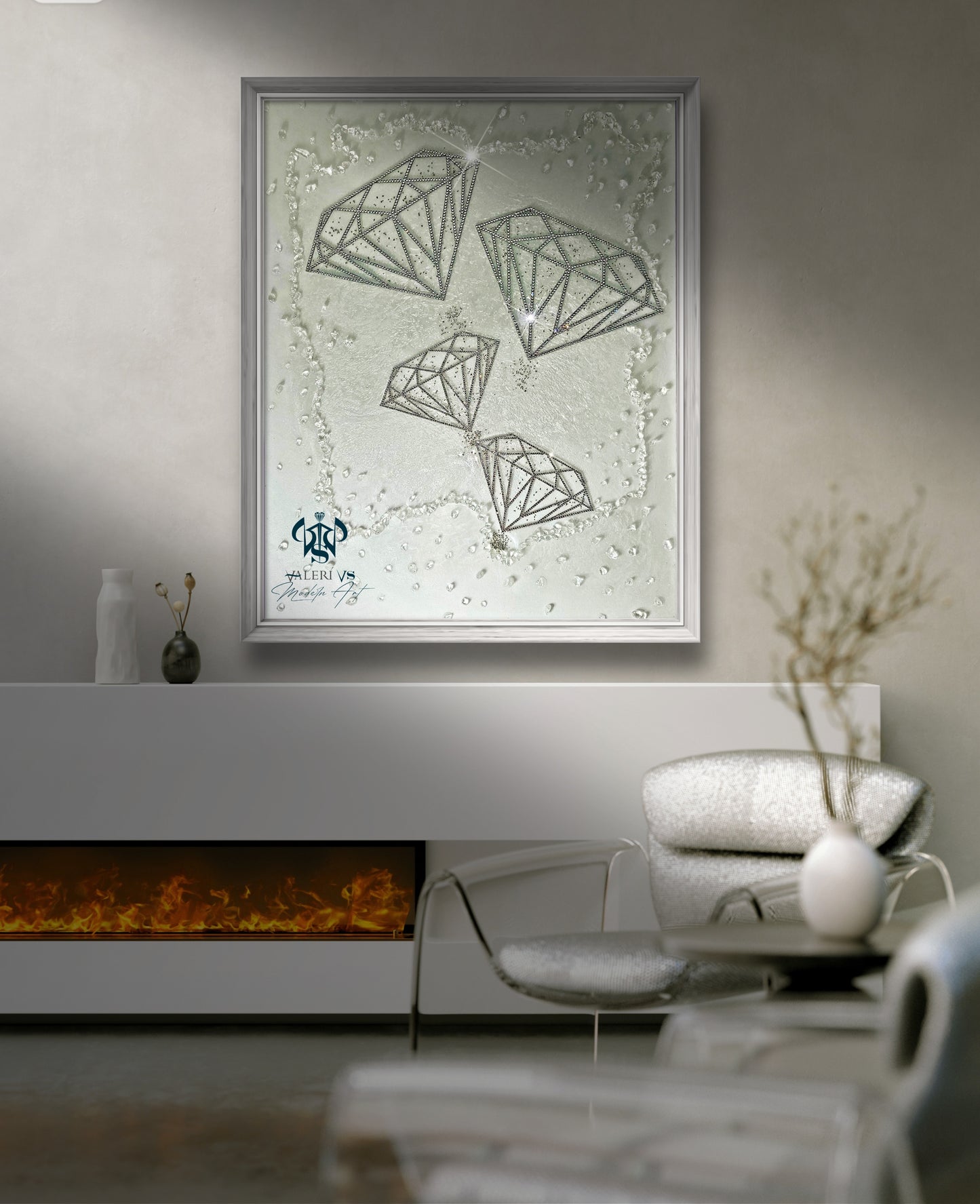 Resin sparkling art "Diamond cave"