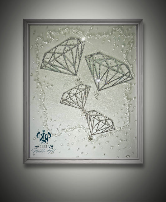 Resin sparkling art "Diamond cave"