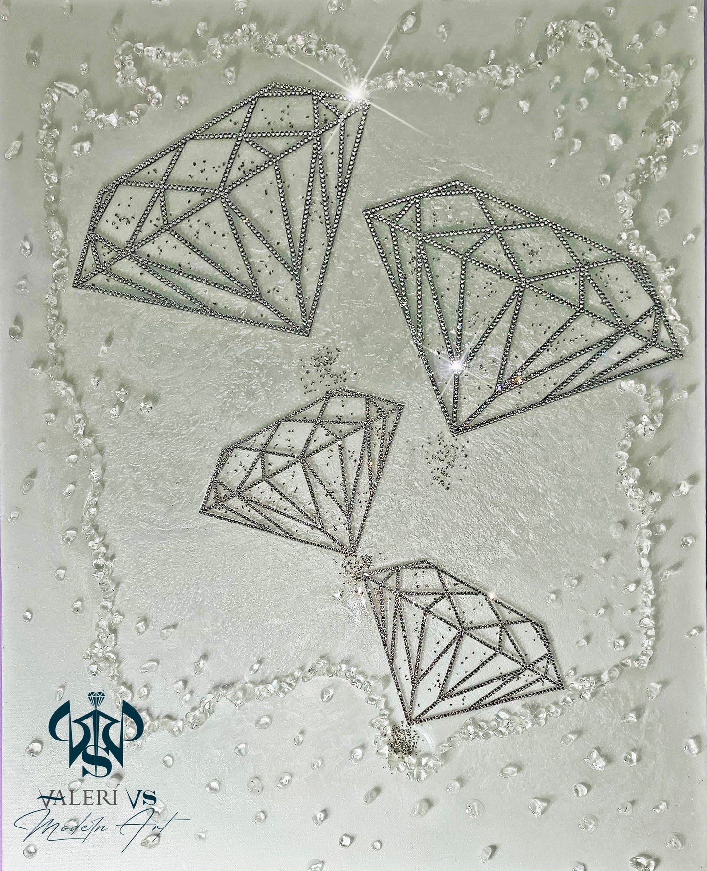 Resin sparkling art "Diamond cave"