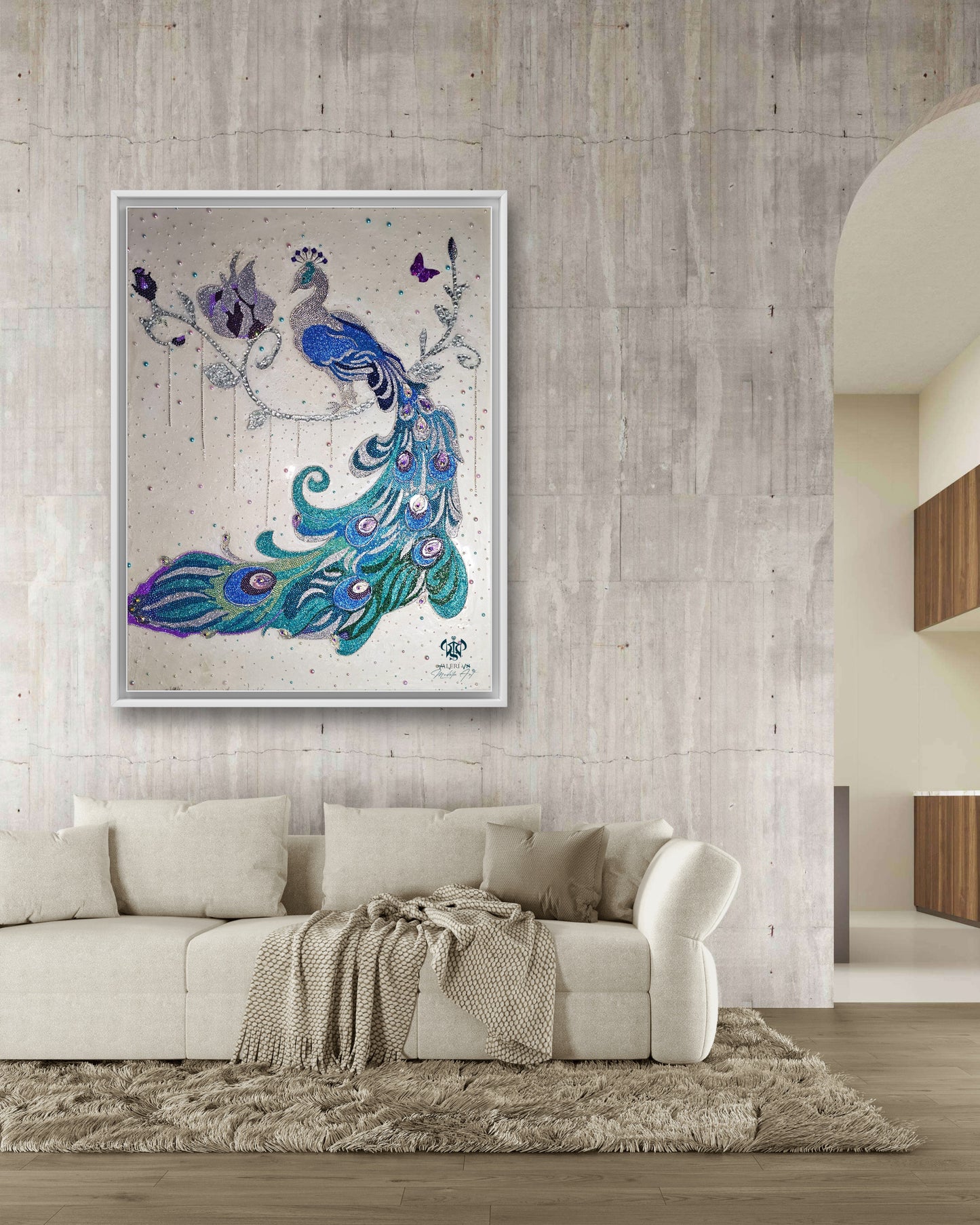 Sparkling exclusive art "Royal peacock"
