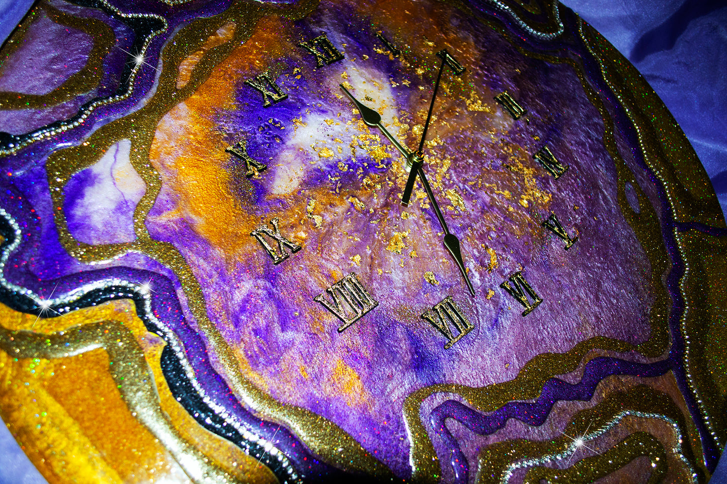 Purple luxury exclusive wall clock