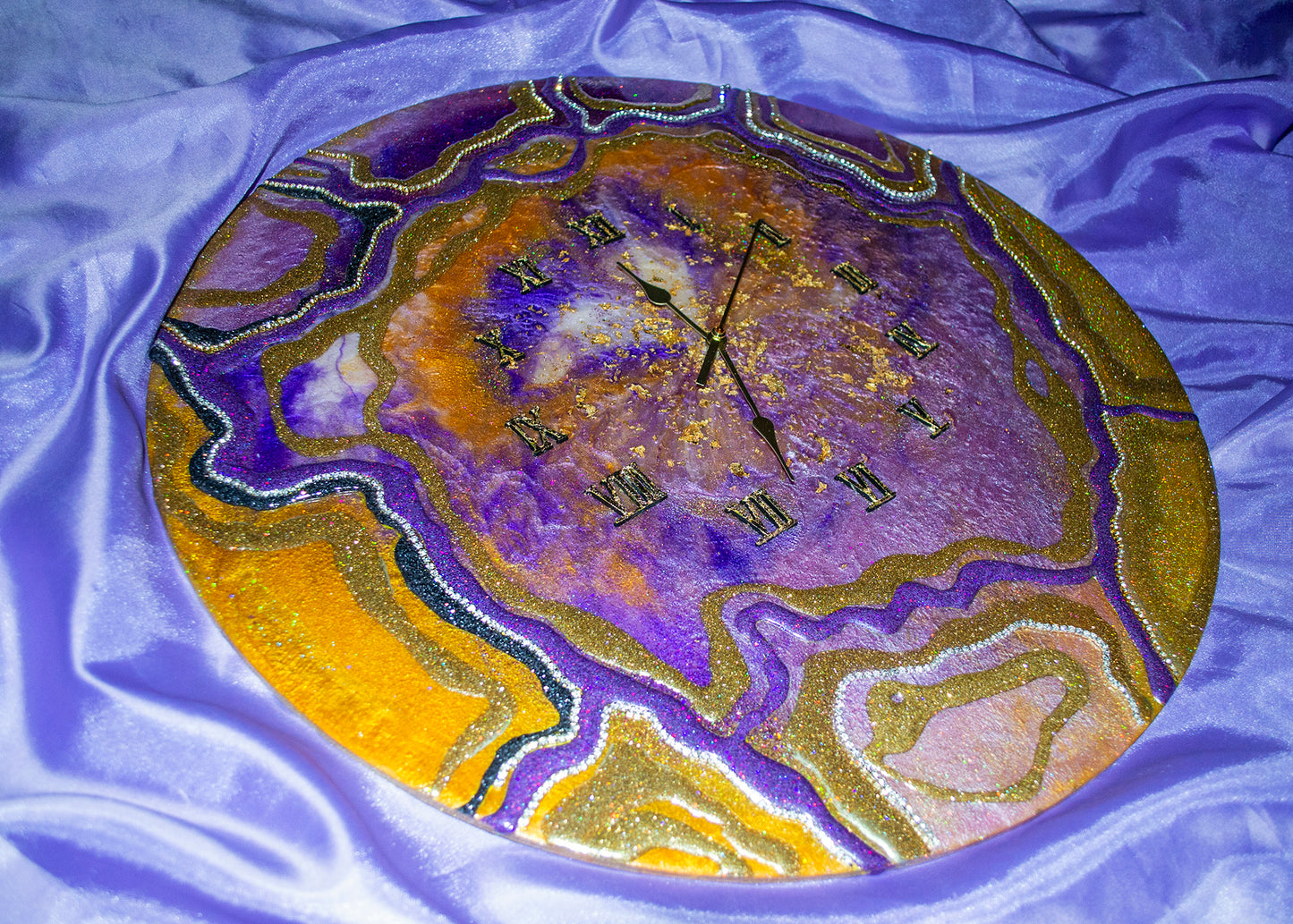 Purple luxury exclusive wall clock