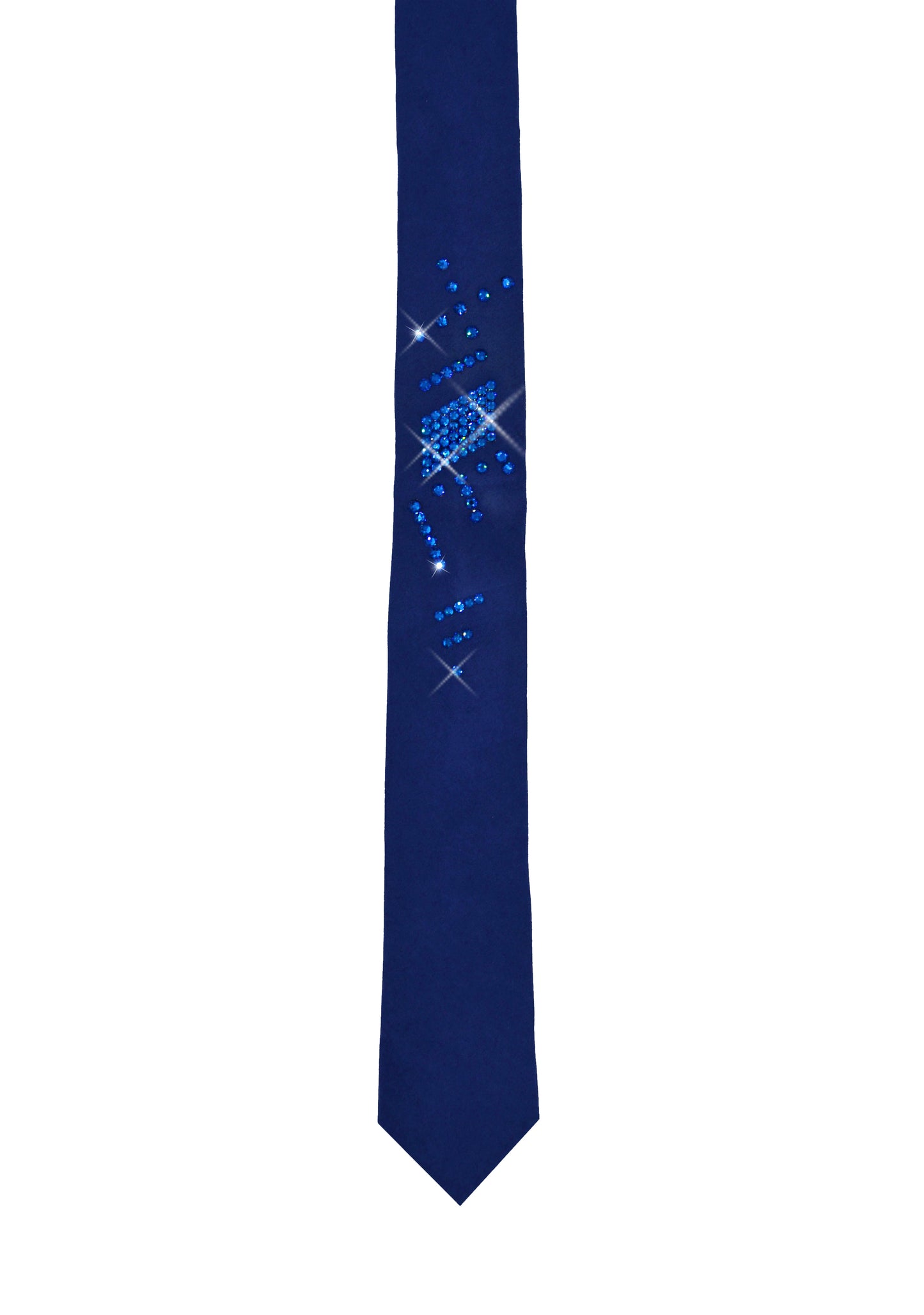 Blue wedding necktie with Swarovski crystals