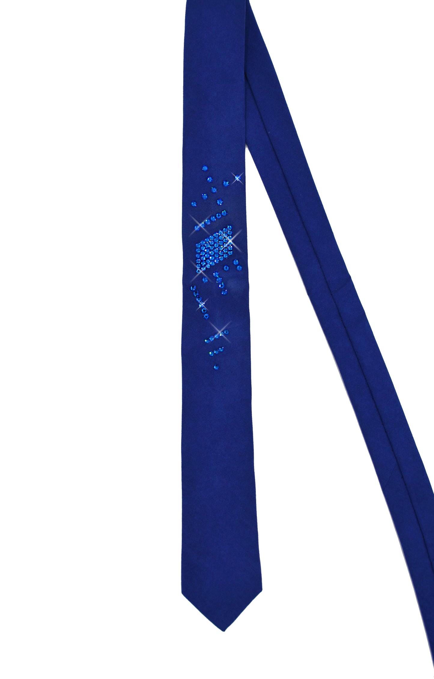 Blue wedding necktie with Swarovski crystals
