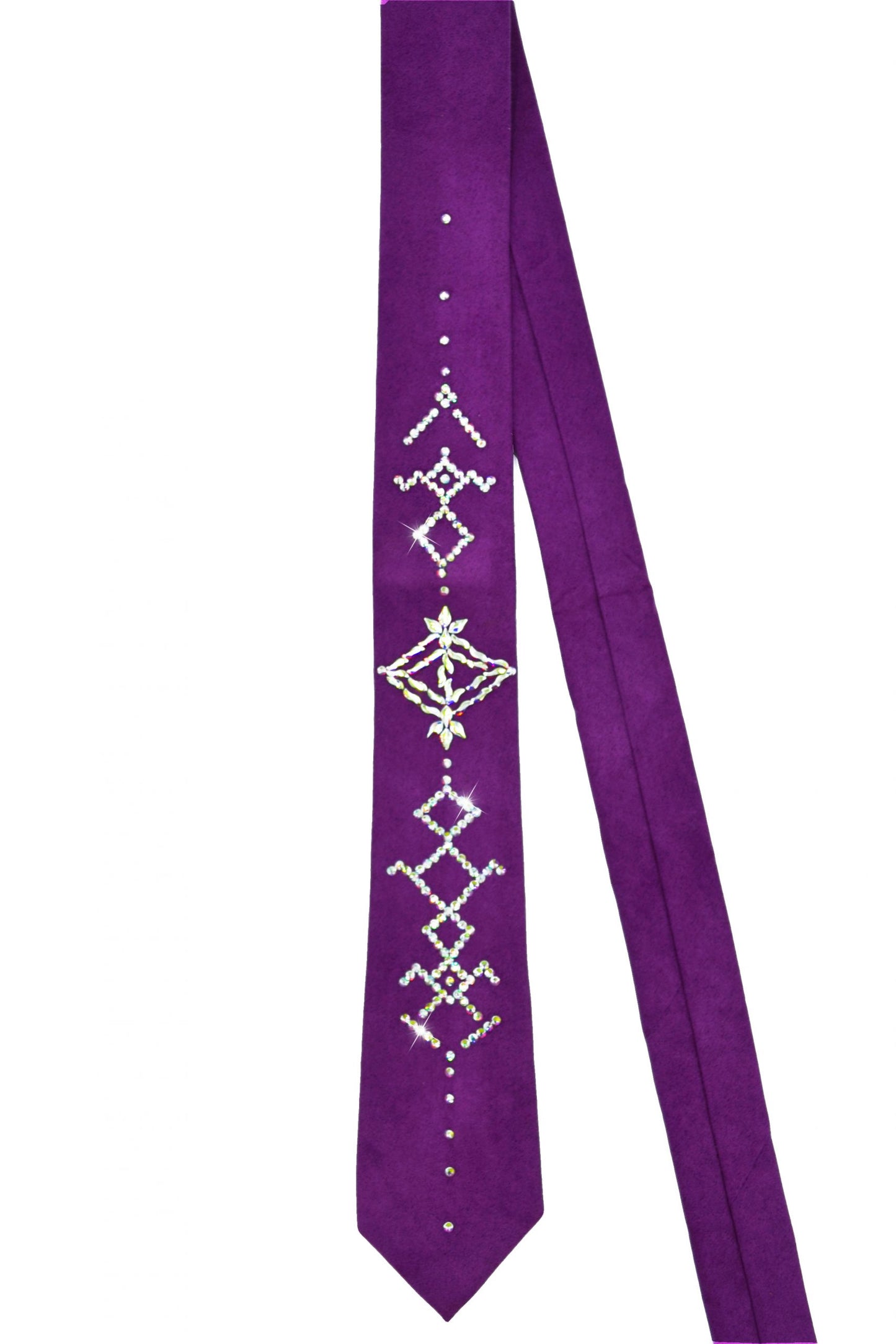 Fuchsia necktie with rhinestones