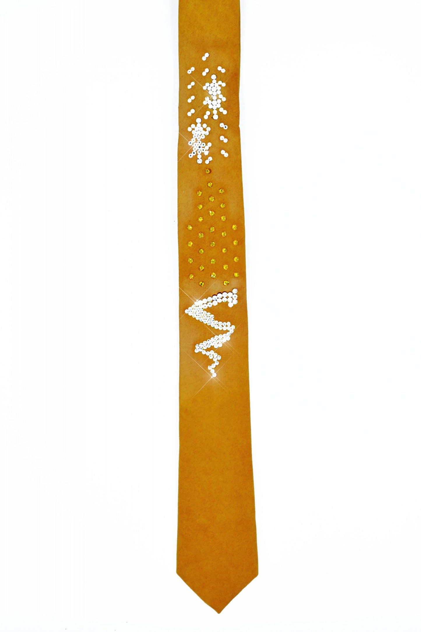 Gold necktie with Swarovski crystals