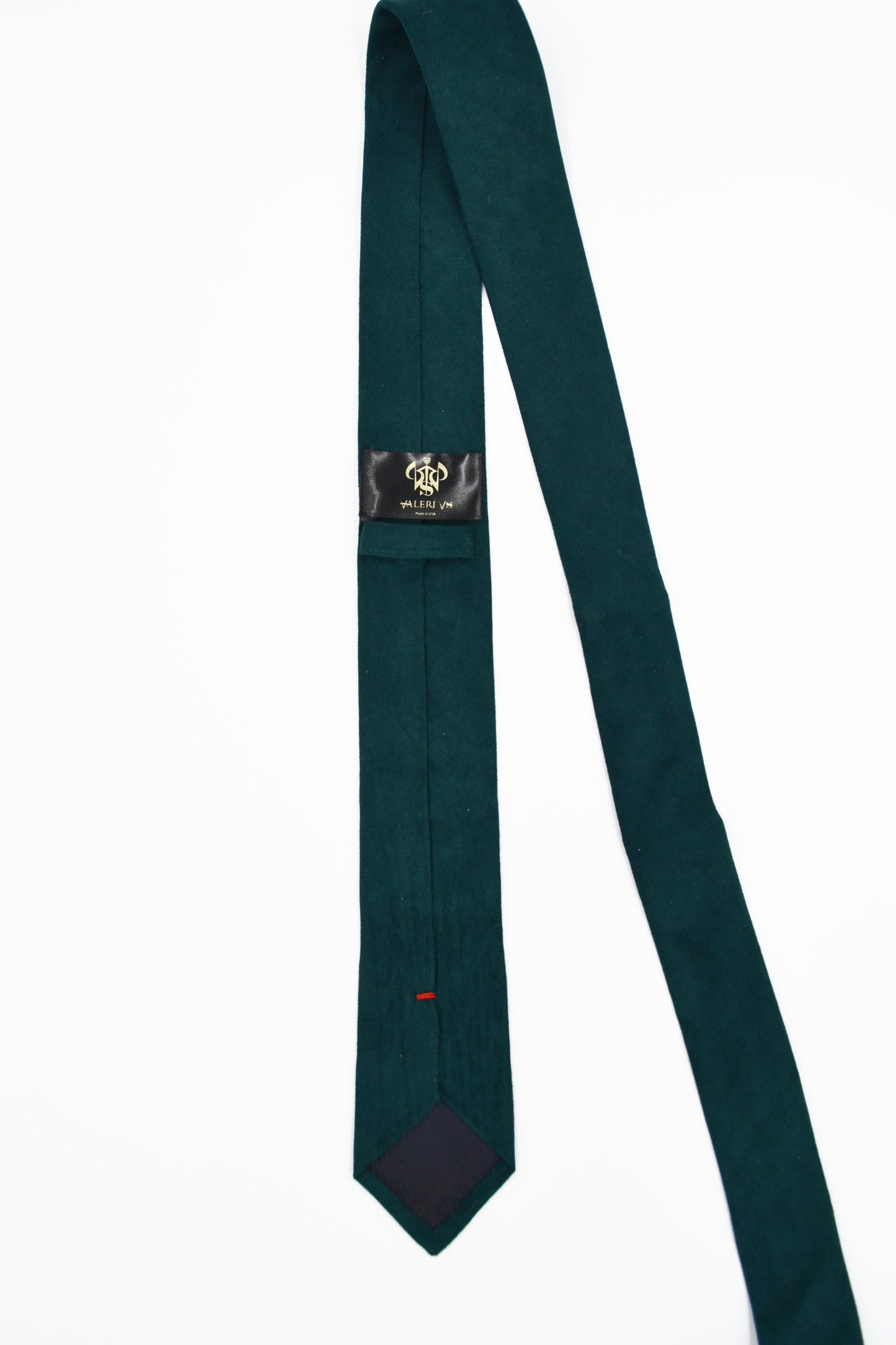 Green slim-fit suede wedding necktie with Swarovski crystals