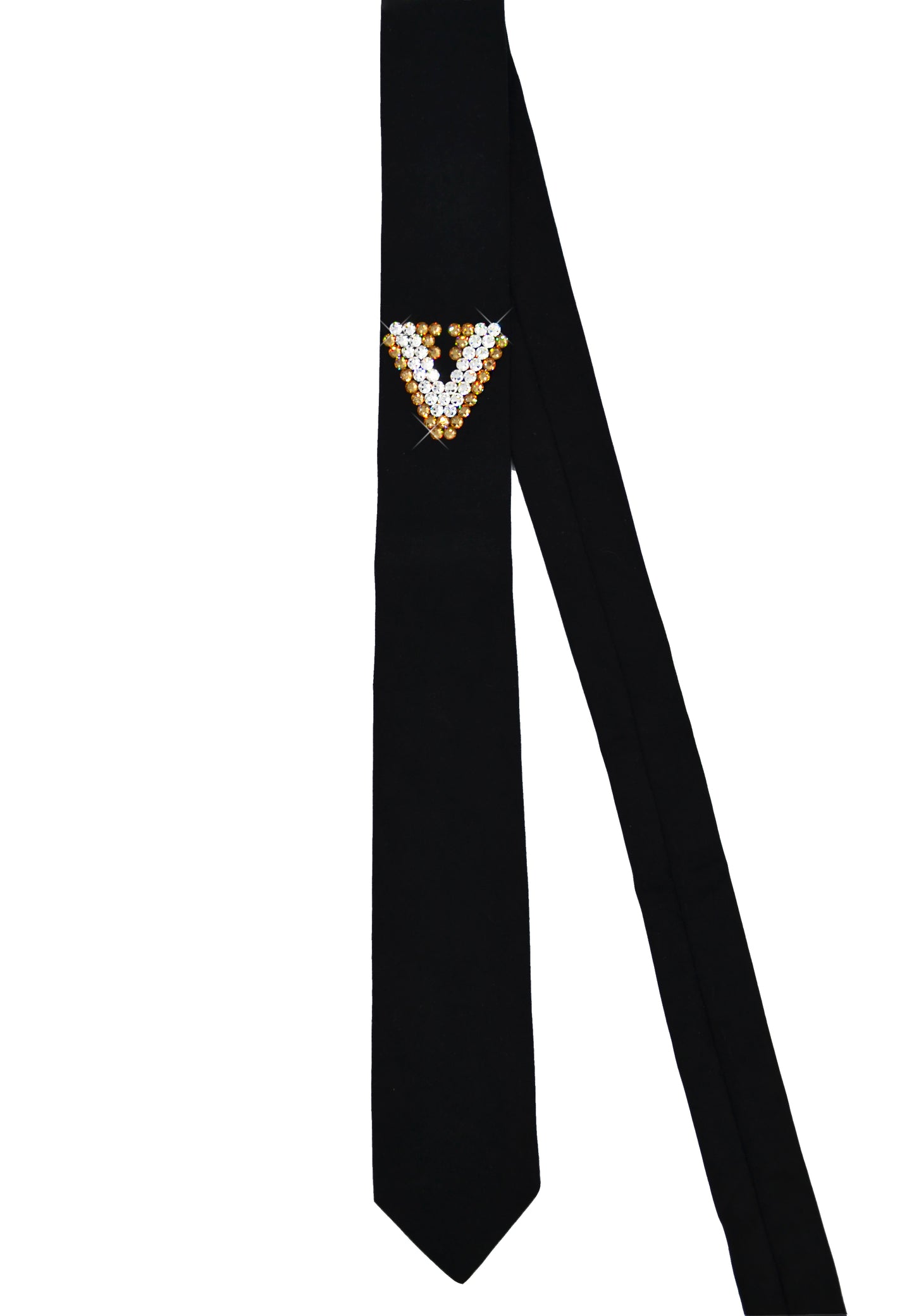 Black wedding business necktie with Swarovski crystals