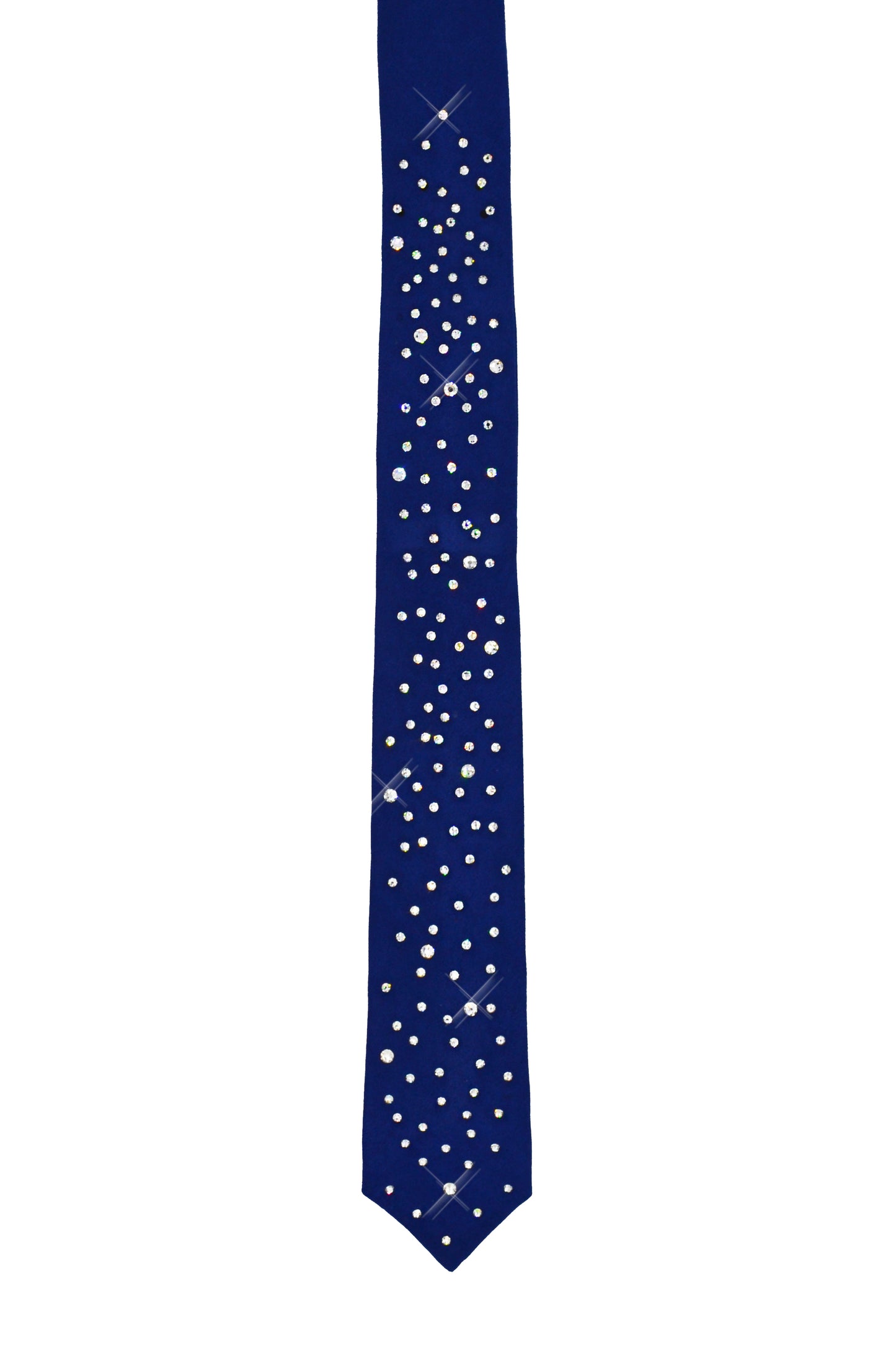 Blue necktie with Swarovski crystals