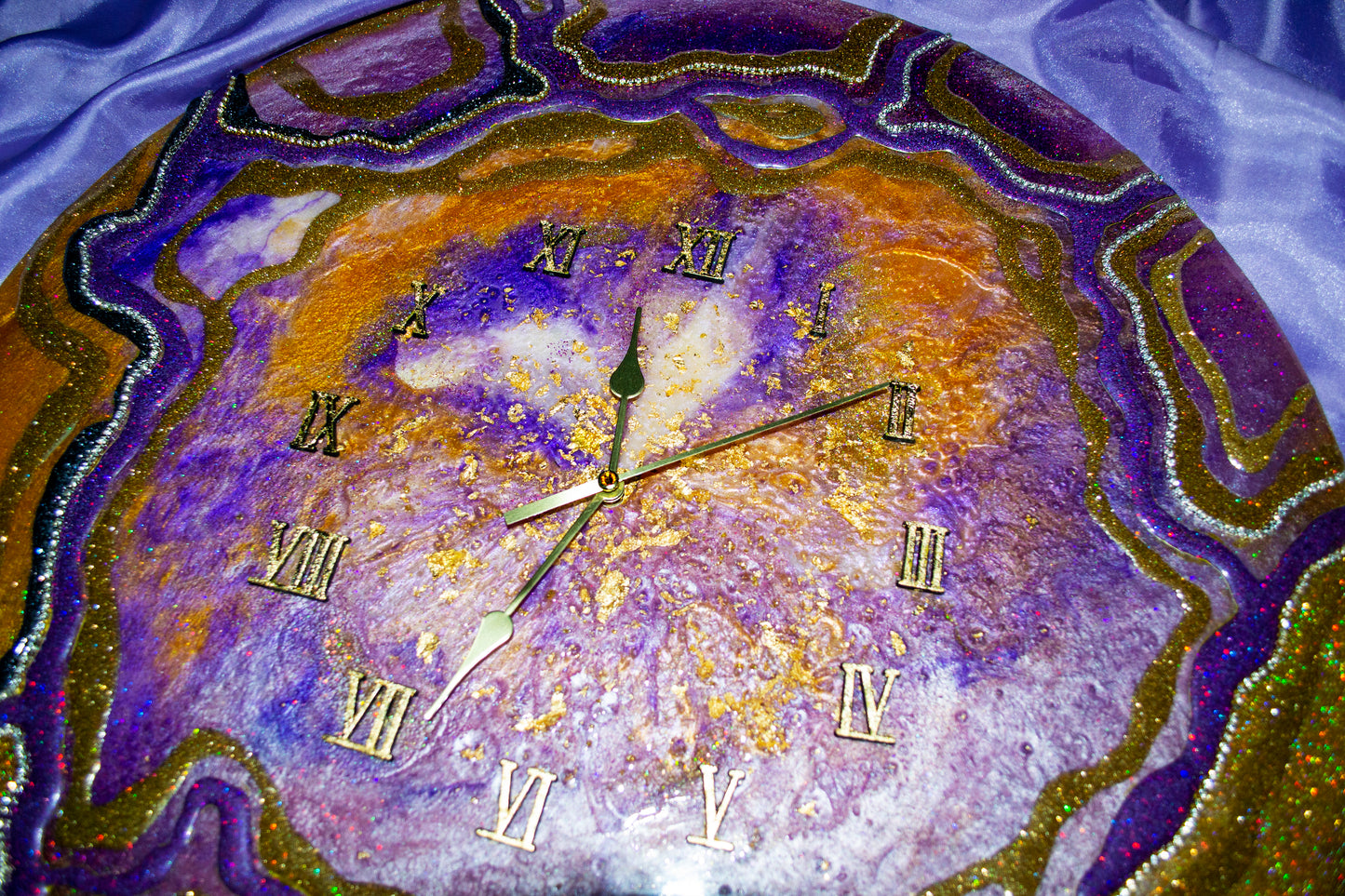 Purple luxury exclusive wall clock