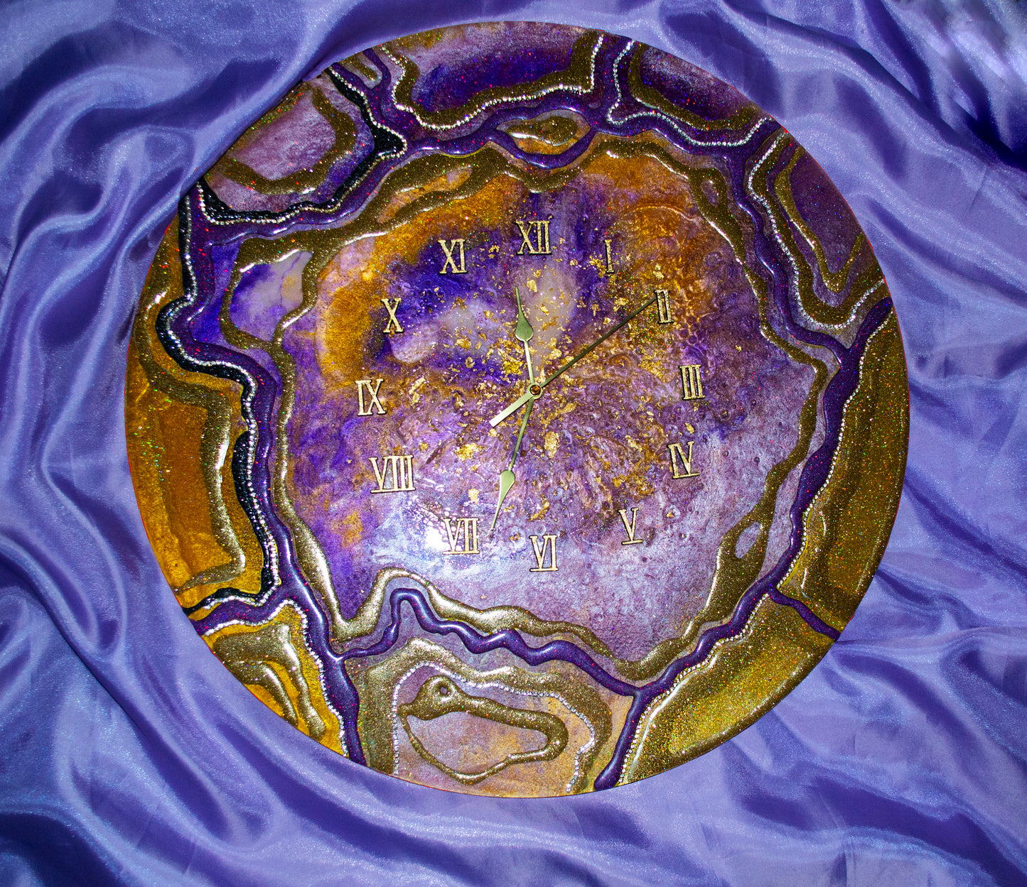 Purple luxury exclusive wall clock