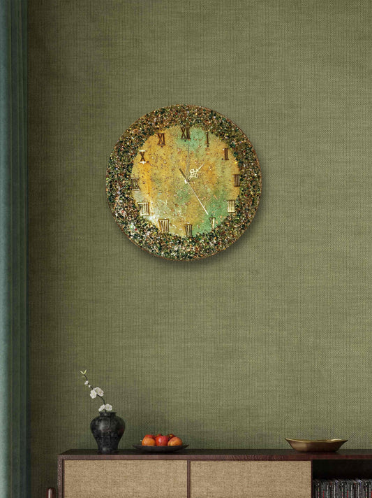 Home decor wall clocks, with healing energy stones and crystals