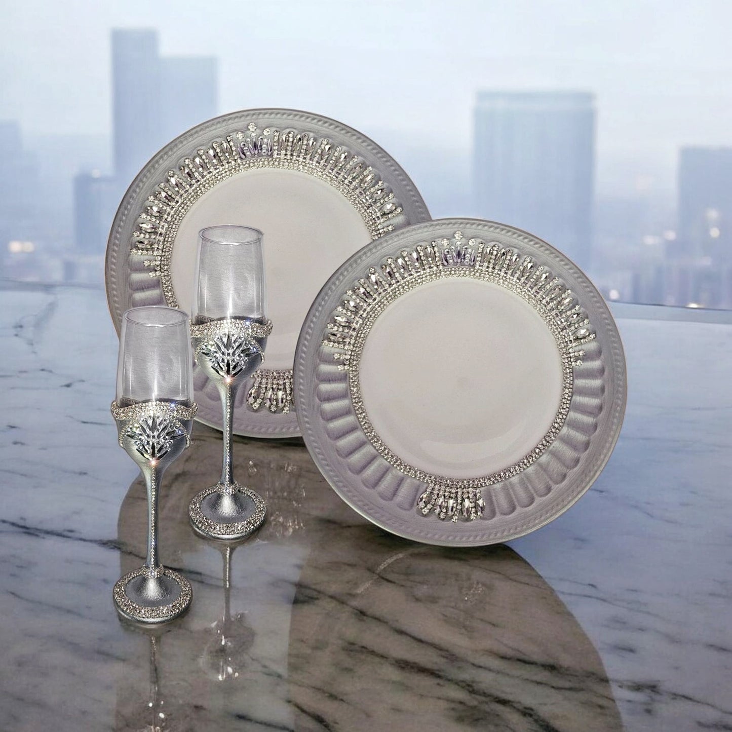 Wedding crystal tableware set