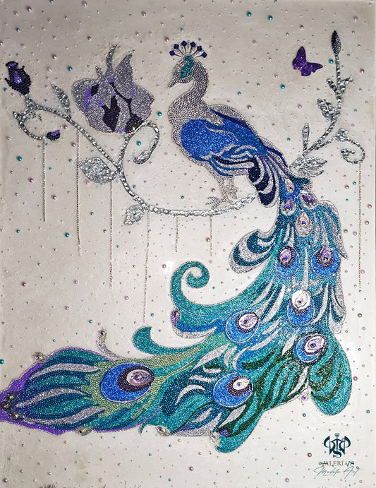 Sparkling exclusive art "Royal peacock"