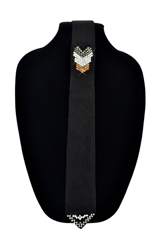 Black necktie with Swarovski crystals