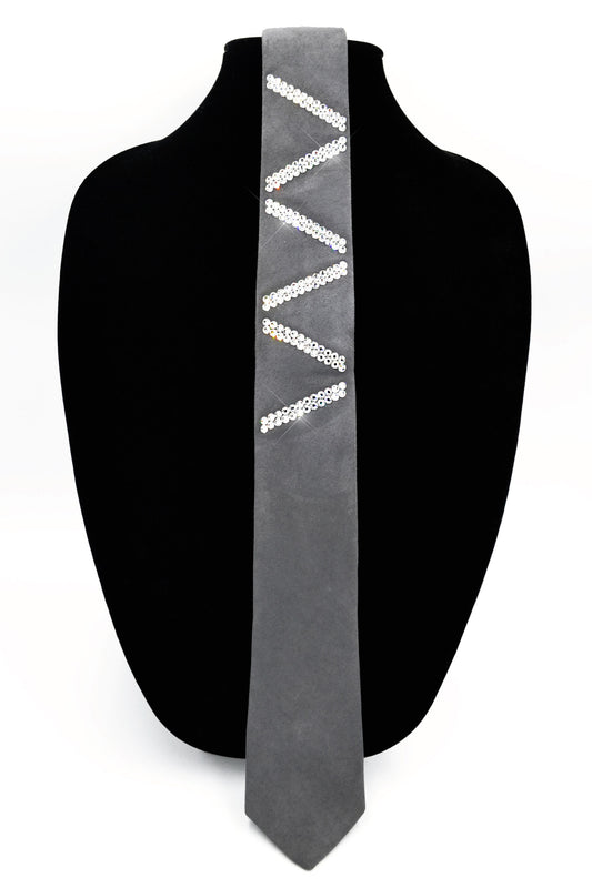 "Zigzag" necktie with Swarovski crystals