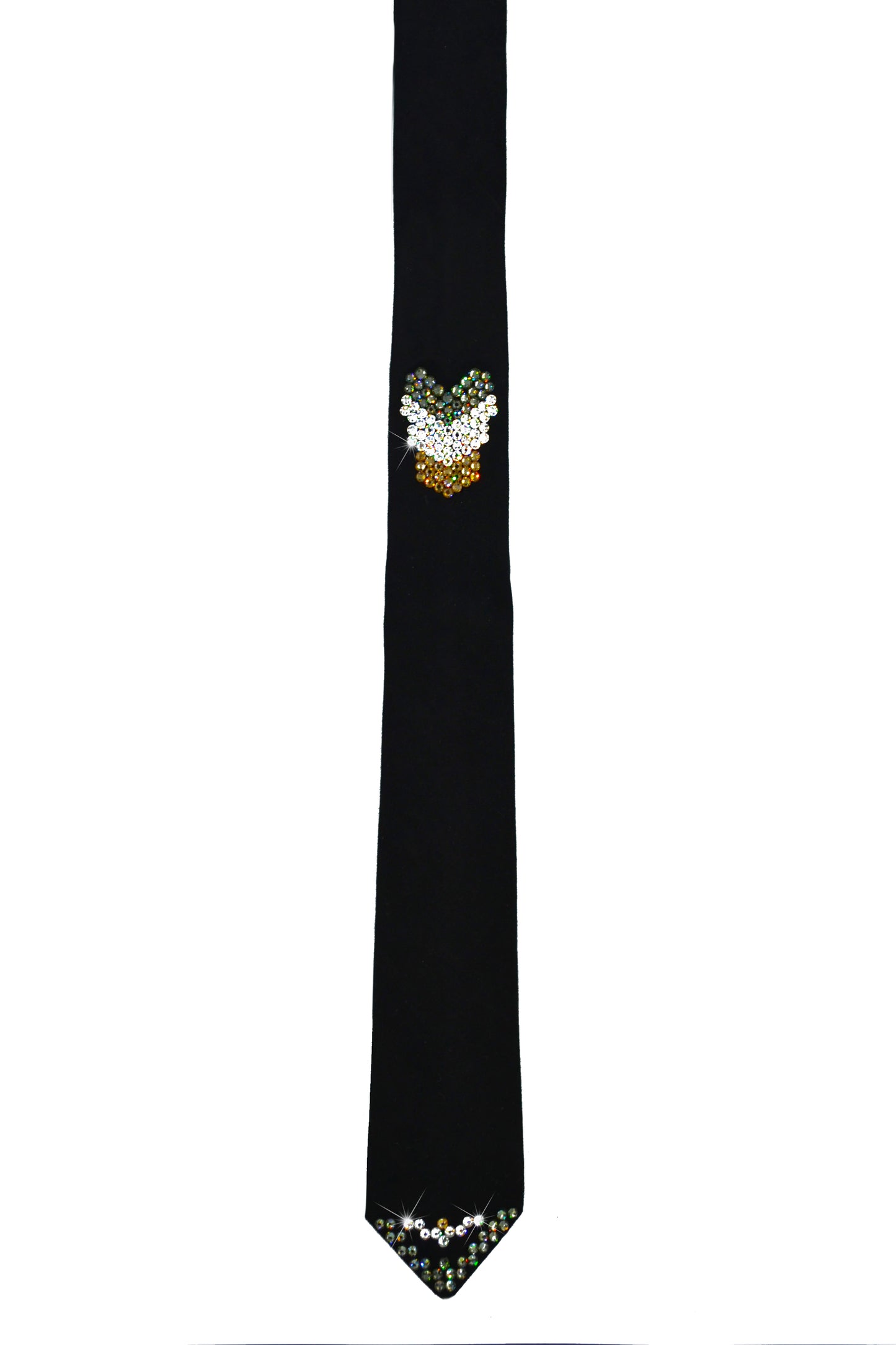 "Black Jack" necktie with Swarovski crystals