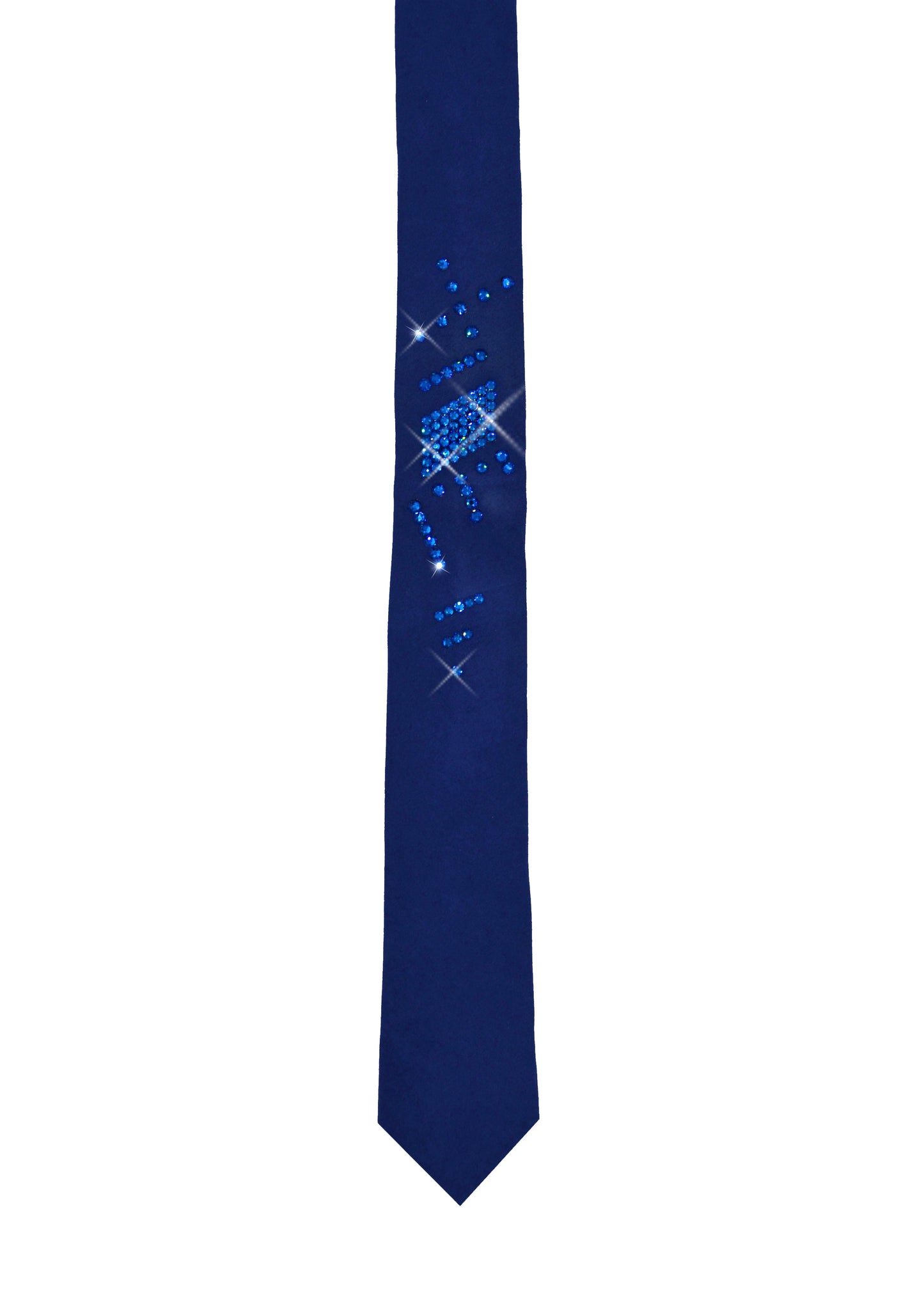 "Blue Temptation" necktie with Swarovski crystals