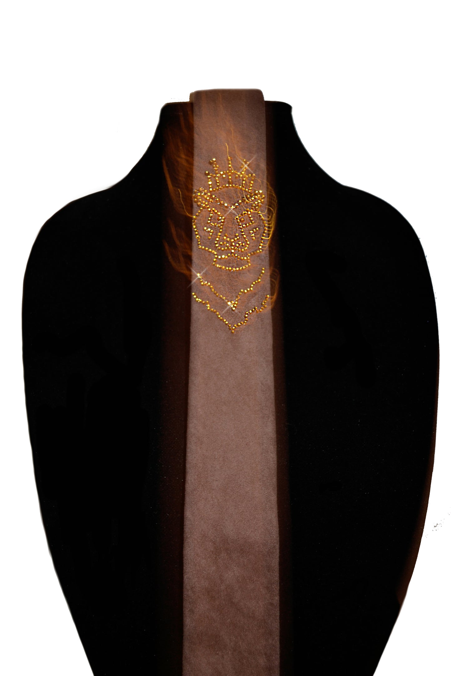 "Eye of the tiger" slim-fit sparkling soft neck-tie