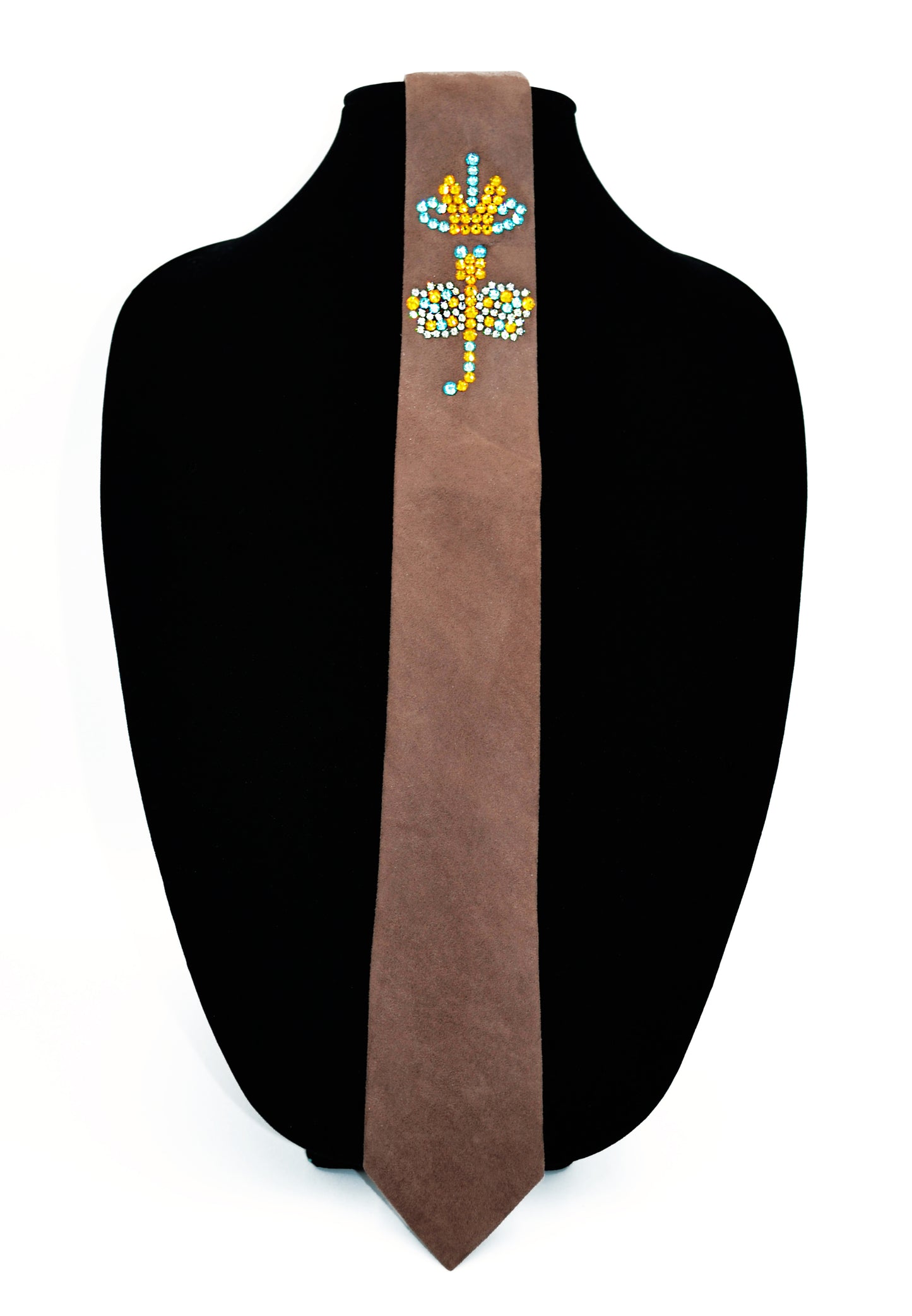 "Dragonfly" necktie with Swarovski crystals