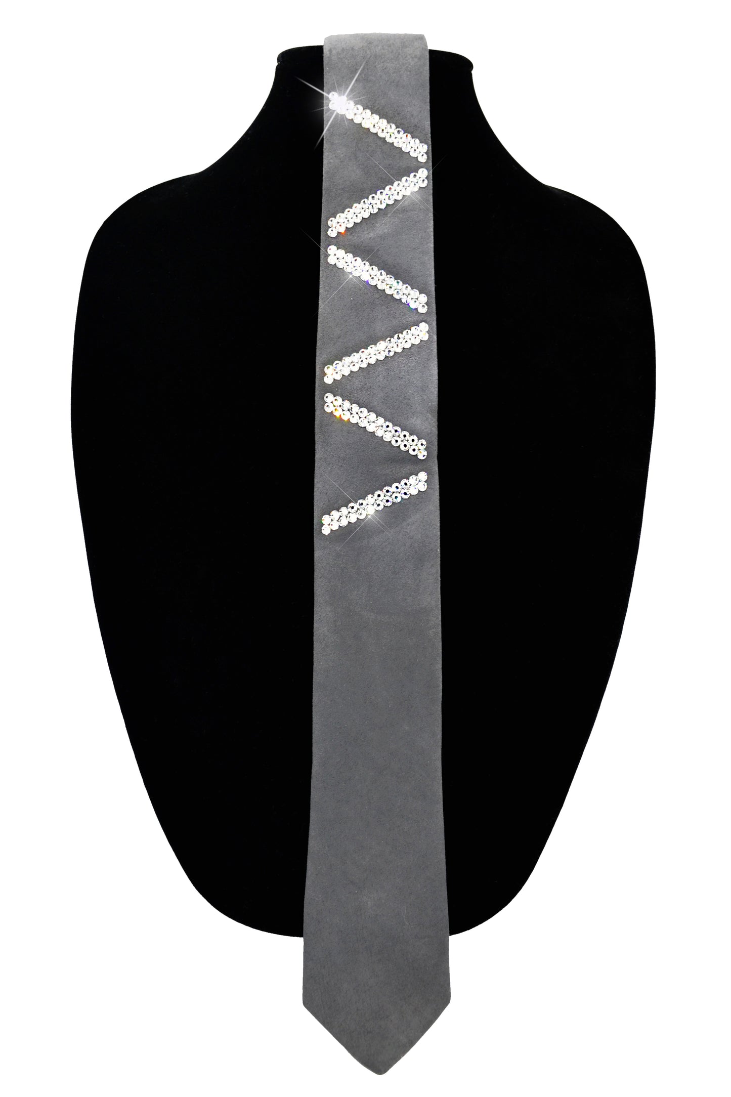 "Zigzag" necktie with Swarovski crystals